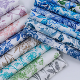 CraftsFabrics 40pcs Floral Prints Porcelain Prints 5" X 5" Charm Packs DIY Cotton Fabric For Sewing Crafting Patchwork
